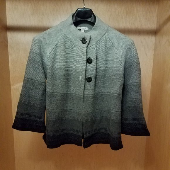 Cropped Knit Sweater Top 3-Tone Grey SIze L - Picture 1 of 3